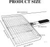 new Fish Grill Basket Non-Stick Carbon Steel Grilling Basket with Foldable＆Removable Handle Grill Baskets for Fish, Vegetables, and Meats, Outdoor BBQ & Camping Grilling Rack for - 2
