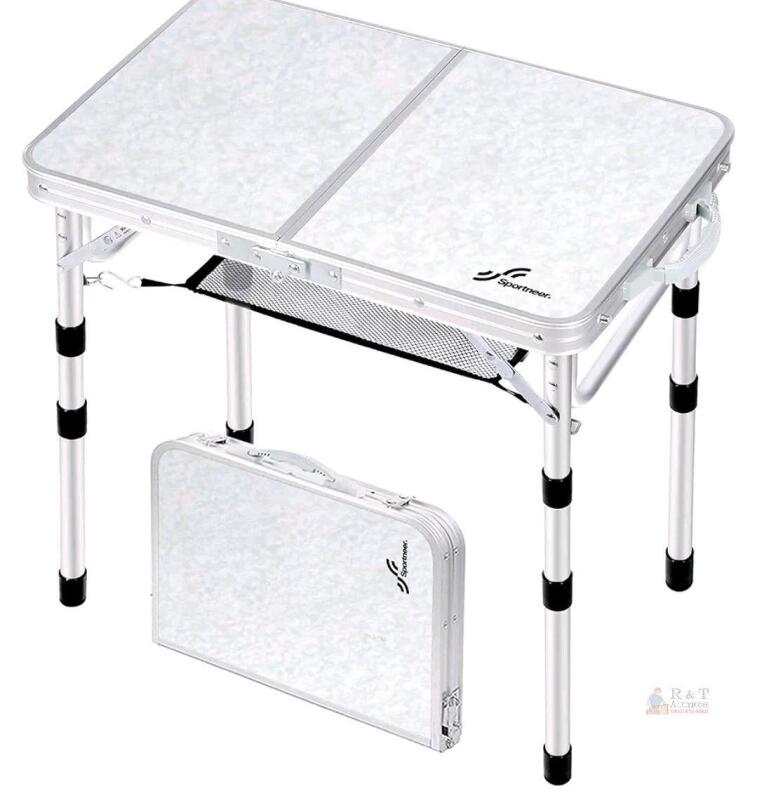 Sportneer ACT-04 Portable Folding Table, Adjustable Height, 23.6" x 15.7", 70 lbs Capacity