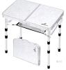 Sportneer ACT-04 Portable Folding Table, Adjustable Height, 23.6" x 15.7", 70 lbs Capacity