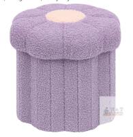 NEW Ornavo Home Boucle Flower Storage Ottoman, Lavender, 12.6" x 12.6", 300 lbs Capacity