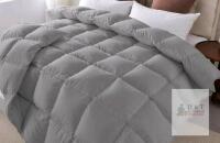 CYMULA Full Size Feather Down Comforter, Dark Grey, 82" x 86", 8 Duvet Tabs