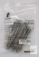Qisheng #12 x 4" Stainless Steel Screws, Flat Head, w/ Washers, Coarse Thread, 18-Pack, China