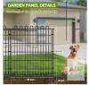 32" H x 29" W Black Metal Animal Barrier Fence with Gate, 5 Panels, No-Dig Installation - 2