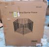 32" H x 29" W Black Metal Animal Barrier Fence with Gate, 5 Panels, No-Dig Installation - 3