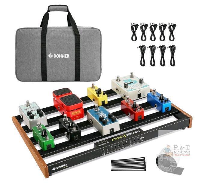 Donner DB-P300 Portable Guitar Effects Pedal Board with Power Supply, Carry Case, Patch Cables