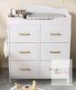NEW White Nursery Changing Table Dresser with 6 Fabric Drawers and Side Pockets - 2