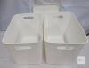 Set of 2 White Plastic Storage Bins with Handles and 1 Lid, 8-10 Gallon Capacity - 2