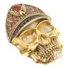 New Gold-Tone Rhinestone Skull Brooch Set, Model 19085590