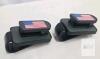 NEW Set of 2 Black Car Sun Visor Sunglasses Clips with American Flag Sticker - 2