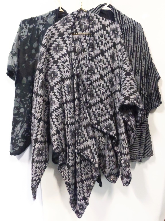 3 Gorgeous Grayscale Poncho Capes Mohair +