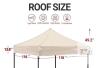 CLAETF 10x10 Pop-Up Canopy Tent Replacement Cover, Beige, 800D Waterproof Oxford, UV Protection - 2