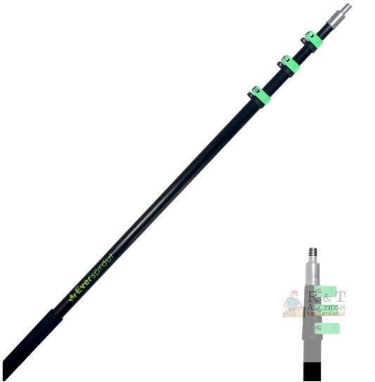 EverSprout 24' Telescoping Extension Pole, 4-Stage Anodized Aluminum, 3/4" ACME Threaded Tip