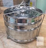 3-Tier Stainless Steel Tiffin Lunch Box, 60 oz Capacity, Portable & Stackable
