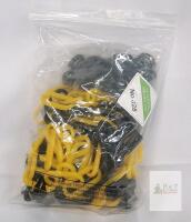 10 ft Yellow/Black Plastic Barrier Chain with 5 Hooks