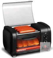 Elite Gourmet EHD-051B Hot Dog Roller Toaster Oven with 5 Stainless Steel Rollers and 30-Minute Timer