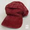 new Washed Cotton Baseball Cap, Wine Red, Medium, Brass Buckle Closure
