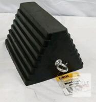 MaxxHaul 80681 Solid Rubber Heavy Duty Wheel Chock with Eyebolt, 10" x 8" x 6"