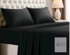 Black Queen Size 4pc. Bed Sheets . 2 Pillow Cases , Fitted Sheet & Flat Sheet