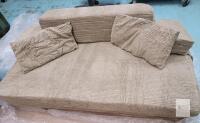 New Boneless Futon Couch / Fold-Out Spare Bed , Light Olive Green . Measures 62"&times;33" (couch) & 62"&times;82" Spare Bed