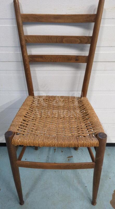 Woven Seated Chair With Ladderback Style Back