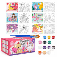 Anytime Fun! NEW 30-Pc Kids Valentine&rsquo;s Day Painting Kit Party Favors, Ages 3+