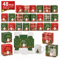 NEW Windyun 48-Pc Christmas Tumbler/Jar Gift Box Set with Ribbons &ndash; Merry Christmas Designs