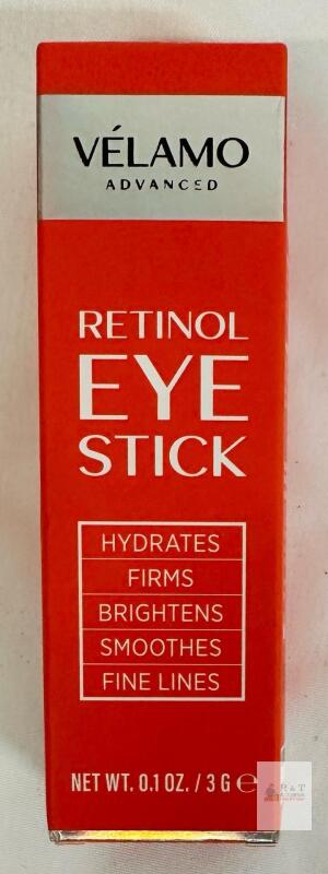 Velamo Advanced Retinol Eye Stick, 0.1 oz (3g), Hydrates/Firms/Brightens, Exp 09/2028, New