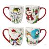 New Christmas Ceramic Mugs, Set of 4, 18 oz each,