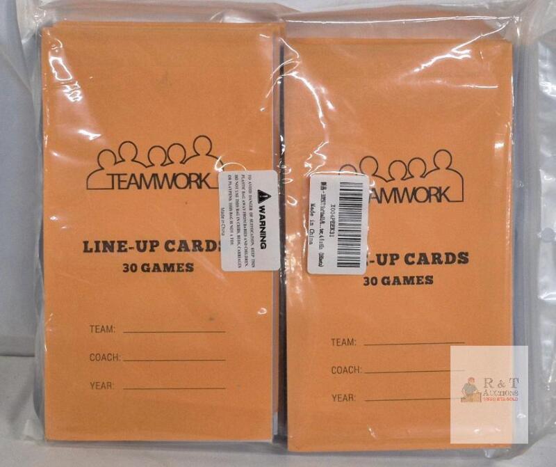 NEW TEAMWORK Line-Up Cards 2-Pack, 30 Games Each, 4.5"x8", Baseball/Softball, 4-Part Carbonless