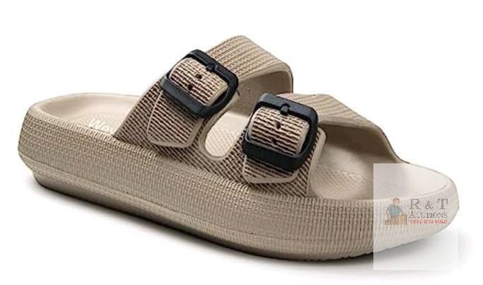 Weweya Men&rsquo;s Non Slip Slide Sandals, Beige, US Size 12, EVA Foam, Model WA-F35-KH4445