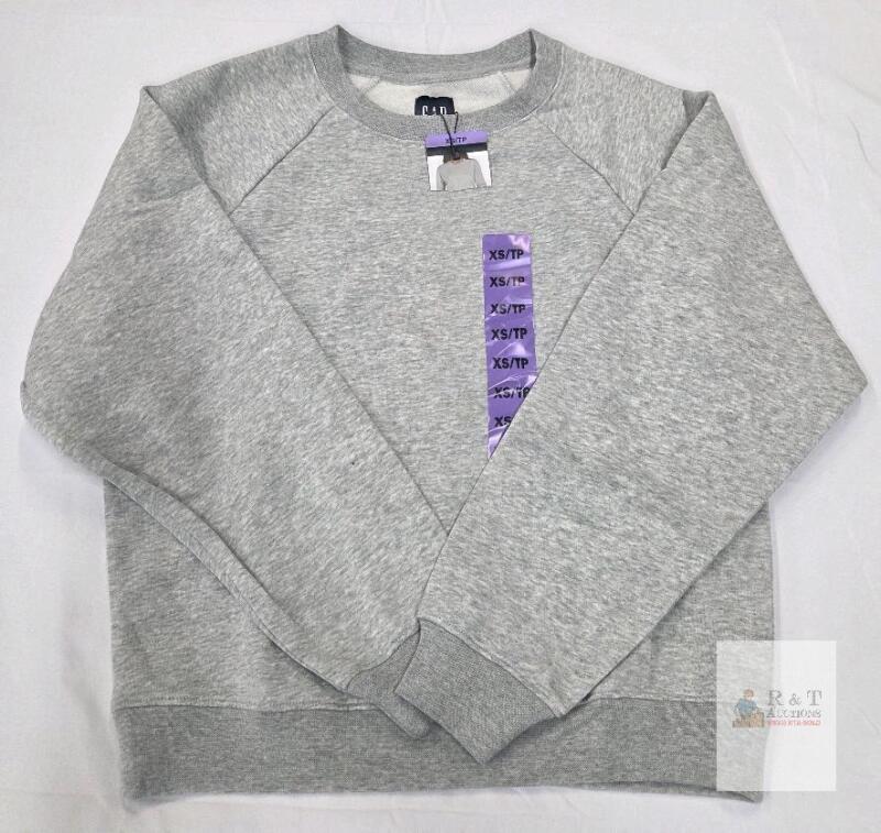 NEW GAP Crewneck Sweatshirt XS Heather Grey Pullover, Cotton Blend,