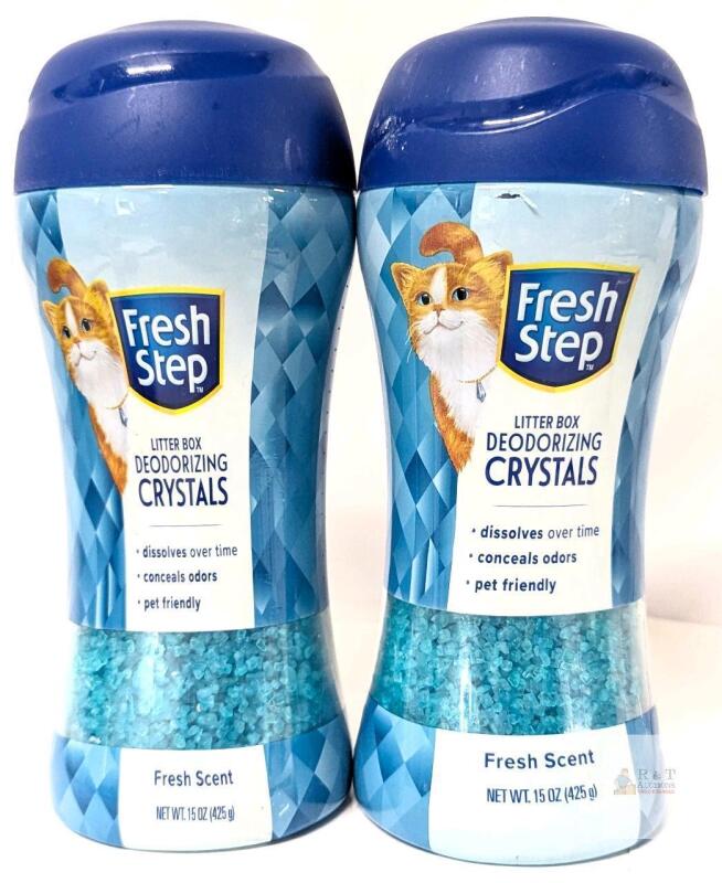 2 New Fresh Step Litterbox Deodorizing Crystals : Fresh Scent
