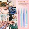 SHINEOFI 4pcs Precision Tweezers, Stainless Steel Pointed Tweezers for Craft, Nail Sticker and Scrapbooking Tools with Protective Caps - 2