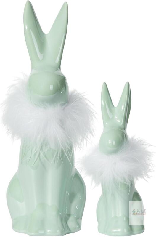 NEW in box DN DECONATION Bunny Figures Ceramic Set, Set of 2