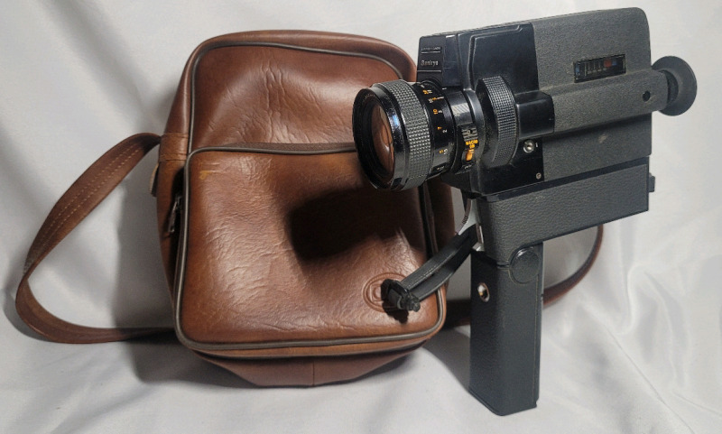 Vintage Sankyo LXL-225 Super Eight Camera with Travel Case . Untested