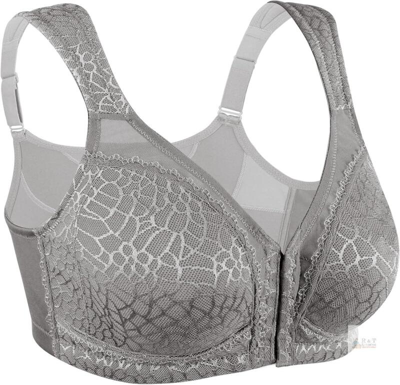 NEW HACI Women&rsquo;s Front Closure Posture Support Bra, Grey, Size 42DDD