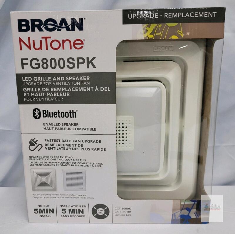 Broan NuTone FG800SPK LED Bathroom Fan Grille Bluetooth Speaker 10"x9-1/4" Upgrade Kit