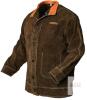 YESWELDER Leather Welding Jacket, Heavy-Duty Split Cowhide, Brown with Orange Collar- excellent condition- - 4