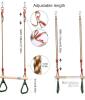 Children&rsquo;s Trapeze Bar Swing Set Accessory, 16.5" Wood Bar, Adjustable PE Rope, ABS Rings - 2