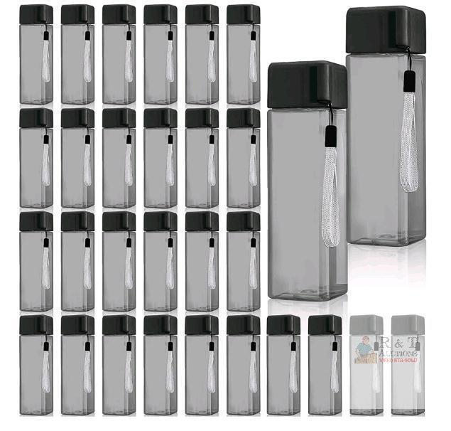 Bulk Pack of 30 Reusable 17 oz Plastic Water Bottles with Wrist Straps