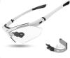 NEW ROCKBROS Photochromic Pickleball Glasses Men Women UV400 & Head Strap | Impact Resistant PC Lens, Interchangeable Temples, Elastic Strap, Adjustable Nose Pad, Myopia Insert