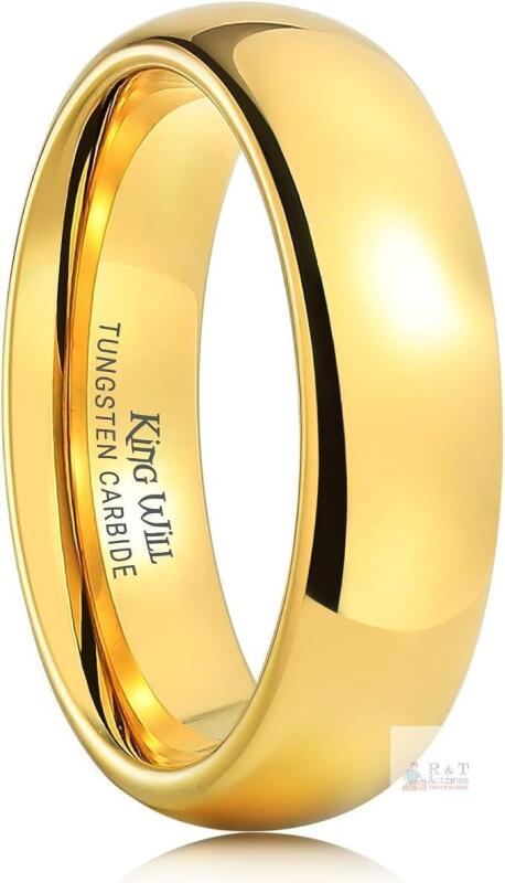 NEW SIZE 12 King Will Tungsten Carbide Wedding Band Rings For Men Women - Anniversary Promise Rings Domed High Polished, Comfort Fit Size