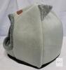 NEW Gray Cat Ear Cave Bed &ndash; Plush Interior, 16" x 16" x 15", Non-Slip Base, For Small Pets - 2