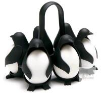 Peleg Design Egguins 6-Egg Holder & Boiler Rack with Heat-Resistant Handle, Penguin Shape NEW