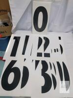 Large 12" Vinyl Number Decal Set, Two Full Sets 0&ndash;9, Black Peel & Stick, Glossy Outdoor Signage