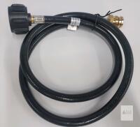 Propane Tank Hose 5 ft, ACME Type 1 to 1/4&rdquo; Male NPT, Brass Fittings, Rubber Hose NEW