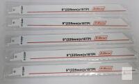 9" S1122EF Bi-Metal Reciprocating Saw Blades, 18 TPI Metal Cutting, Universal Fit, Pack of 5