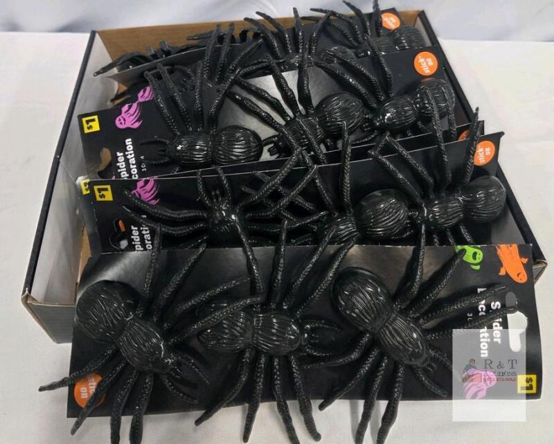 10 PACKS OF 3 Spider Decorations