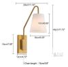 Swing Arm Brass Wall Sconce with White Shade, 180&deg; Adjustable, Pull Chain, 17.7"x6.3"x11.4" NEW - 2