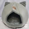 NEW Cat Cave Igloo Bed &ndash; Plush Gray Enclosure with Ears, 17"x17"x16", for Small Pets
